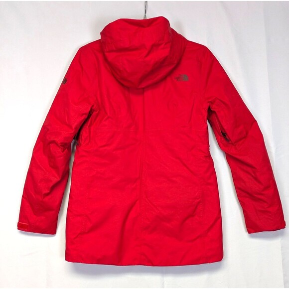 The North Face Womens Ski Jacket Red Insulated Full Zip Hooded Parka Size S - Picture 10 of 16